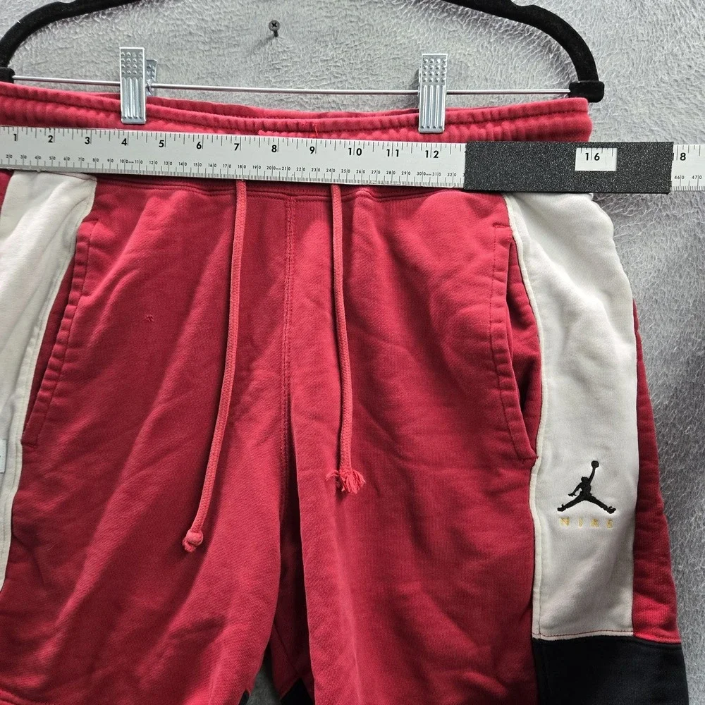 Jordan Men Activewear Shorts M Red Jumpman Embroidery Sweat Colorblock 8